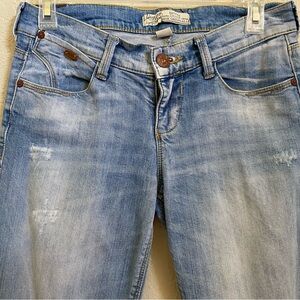 Bershka Light Blue Distressed Skinny Jeans